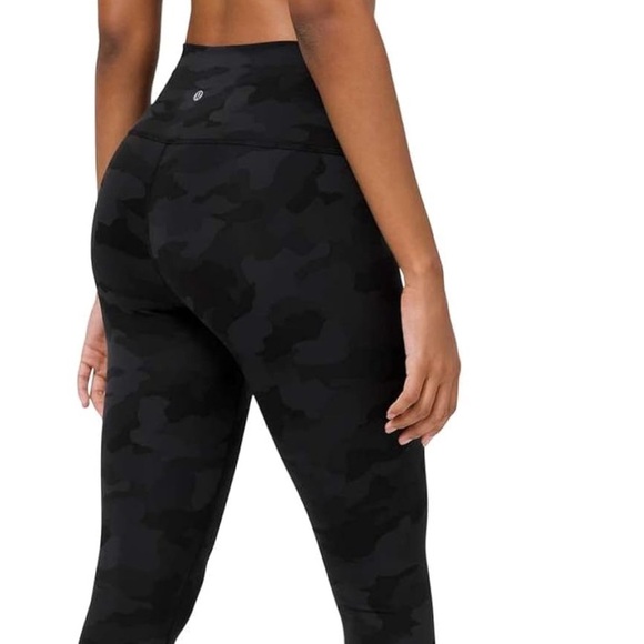 LULULEMON Wunder Train Hi-Rise Black Camouflage Women's Leggings - Picture 1 of 8